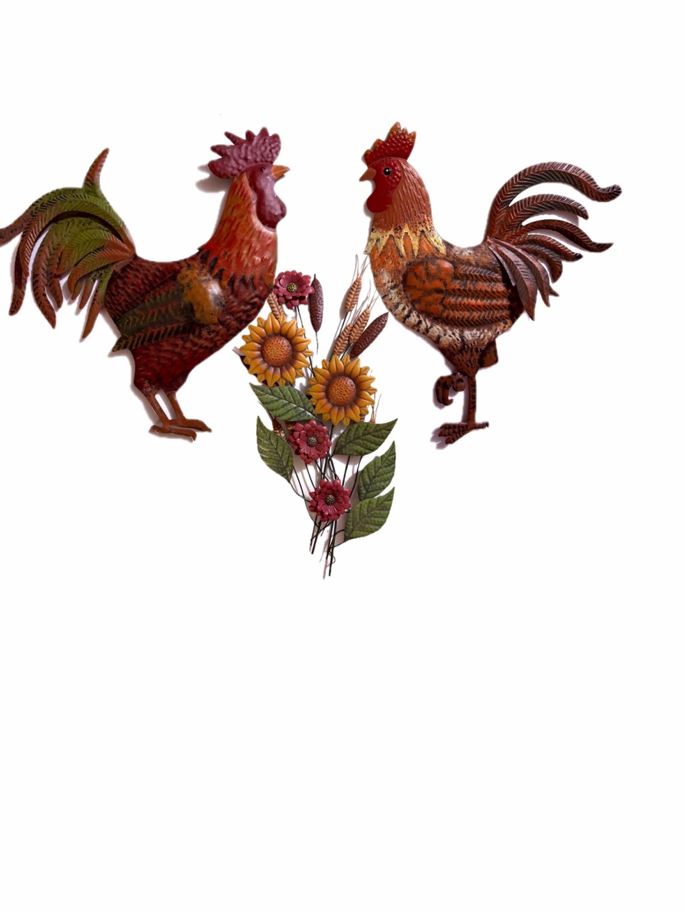 Decorative Rooster and Sunflower Metal Wall Multicolor. Decor - Picture 6 of 6